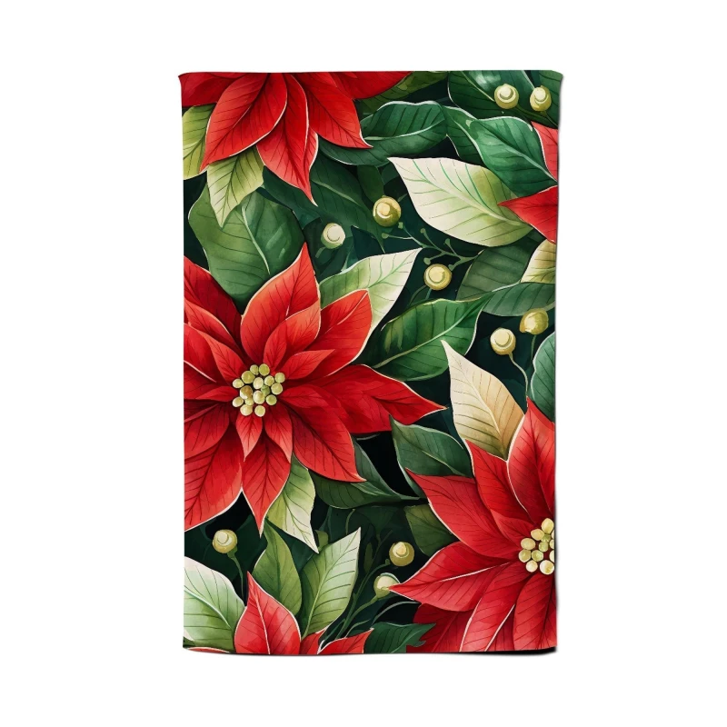 Image of Warren Reed - Designer Poinsetta Watercolour Tea Towel in Red Red Unisex