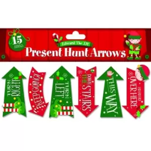 Image of Eurowrap Present Hunt Arrow Christmas Decoration (Pack of 15) (One Size) (Red/Green)