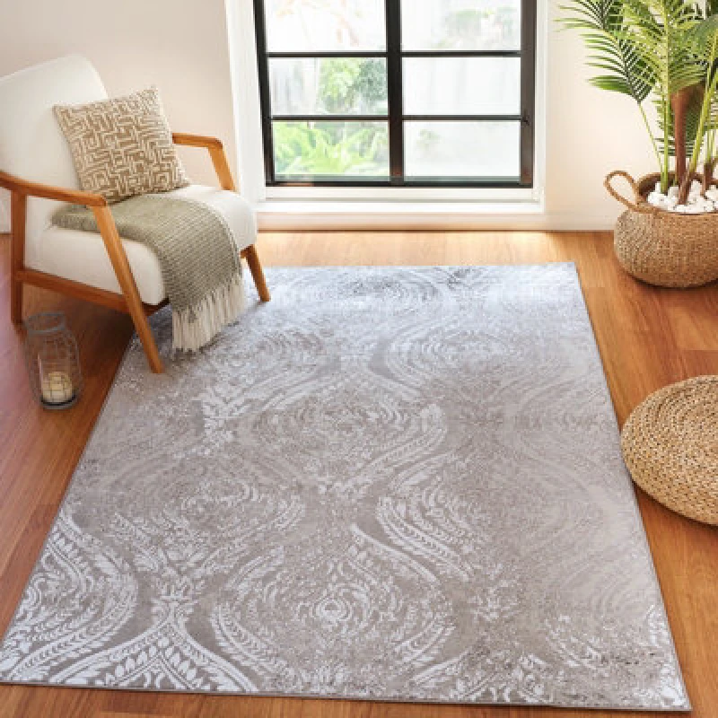 Image of Livabliss Vintage Oriental Boho White/grey Ingrid Area Rug 120 X 170 Cm - Easy Care, Non Shedding, Ideal For Living Room & Bedroom