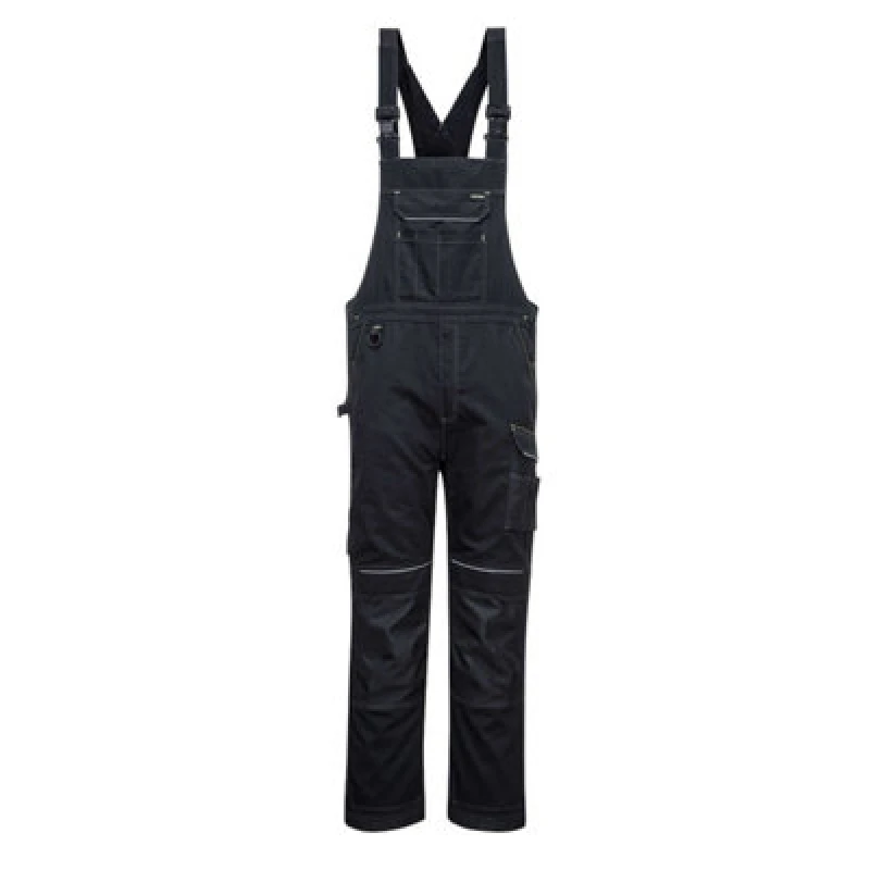 Image of Portwest PW3 Work Bib and Brace PW346BKRXXXL Colour: Black