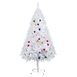 Image of HOMCOM Christmas Tree 02-0352 White 1050 mm x 1050 mm x 1800 mm