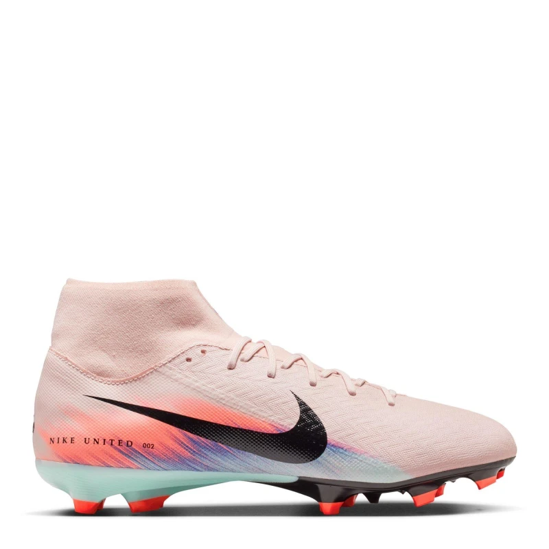 Image of Nike Zoom Mercurial Superfly 10 Academy Adults Firm Ground Football Boots Pink/Blue male 8.5 (43)