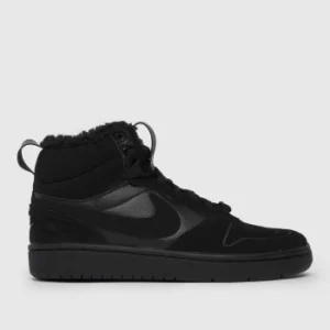 image of Nike Black Court Borough Mid 2 Boys Youth Trainers