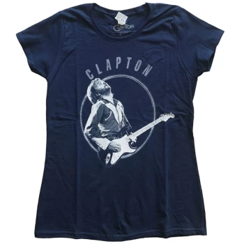 Image of Eric Clapton - Vintage Photo Womens Large T-Shirt - Blue