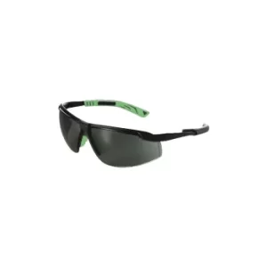 5X8 Green Lens Gun Metal/Green Frame Safety Glasses - main image