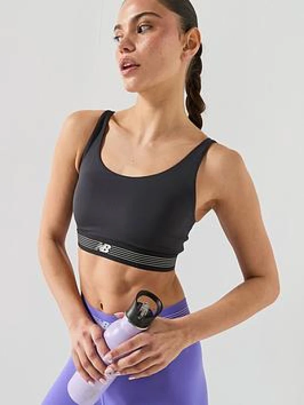 Image of New Balance Womens AC Train Non Wired Low Impact Sports Bra - Black Female 8