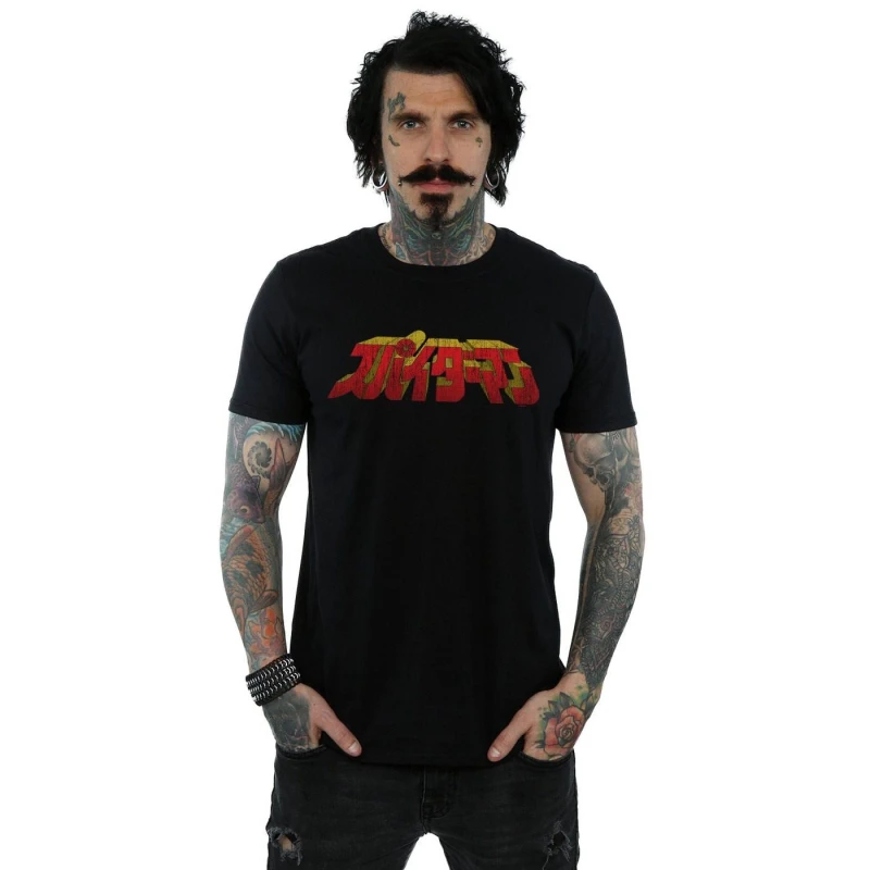 Image of Marvel Marvel Men Spider-Man Logo T-Shirt in Black Size: Small Black S Male 5059308703279
