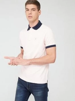 Image of Barbour Contrast Collar Polo Shirt - Pink
