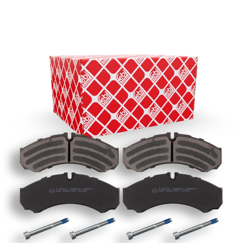 Image of FEBI BILSTEIN 16348 Brake pad set Rear Axle, prepared for wear warning indicator, with bolts/screws Brake Pad Set,disc brake (402)