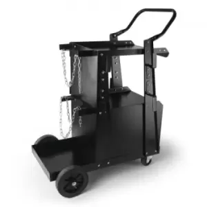 Image of VEVOR Welding Cart, 2-Tier Heavy Duty Welder Cart with Anti-Theft Lockable Cabinet, 265LBS Weight Capacity, 360° Swivel Wheels, Tank Storage Safety Ch