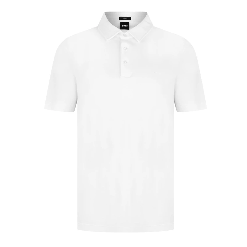 Image of Boss Mens Black Palosh 30 Slim Fit Polo Shirt White 100 male Small