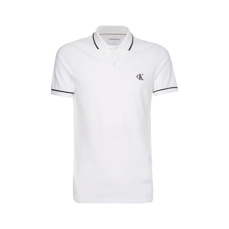 Image of Calvin Klein Jeans Slim Polo Shirt Bright White male 2XL