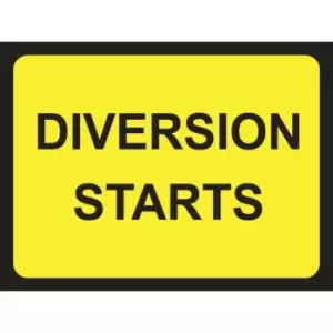 Image of Zintec 1050 x 750mm Diversion Starts Road Sign (no frame)