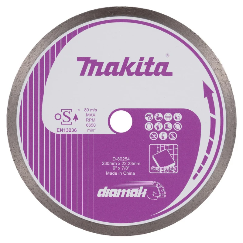 Image of Makita DiaMak Tile Cutting Diamond Cutting Disc 230mm D-80254