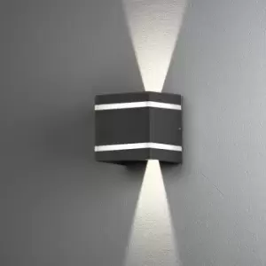 Image of Cremona Outdoor Modern Up Down Adjustable Wall Light Dark Grey 2x 3W LED, IP54
