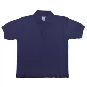 image of B&C Kids/Childrens Unisex Safran Polo Shirt (Pack of 2) (7-8) (Navy Blue)