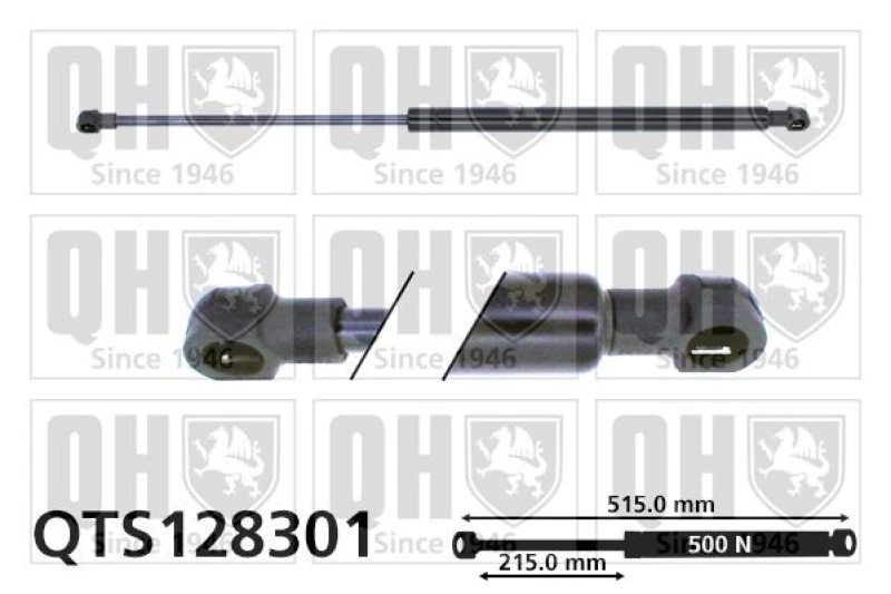Image of QUINTON HAZELL Tailgate strut QUINTON HAZELL QTS128301