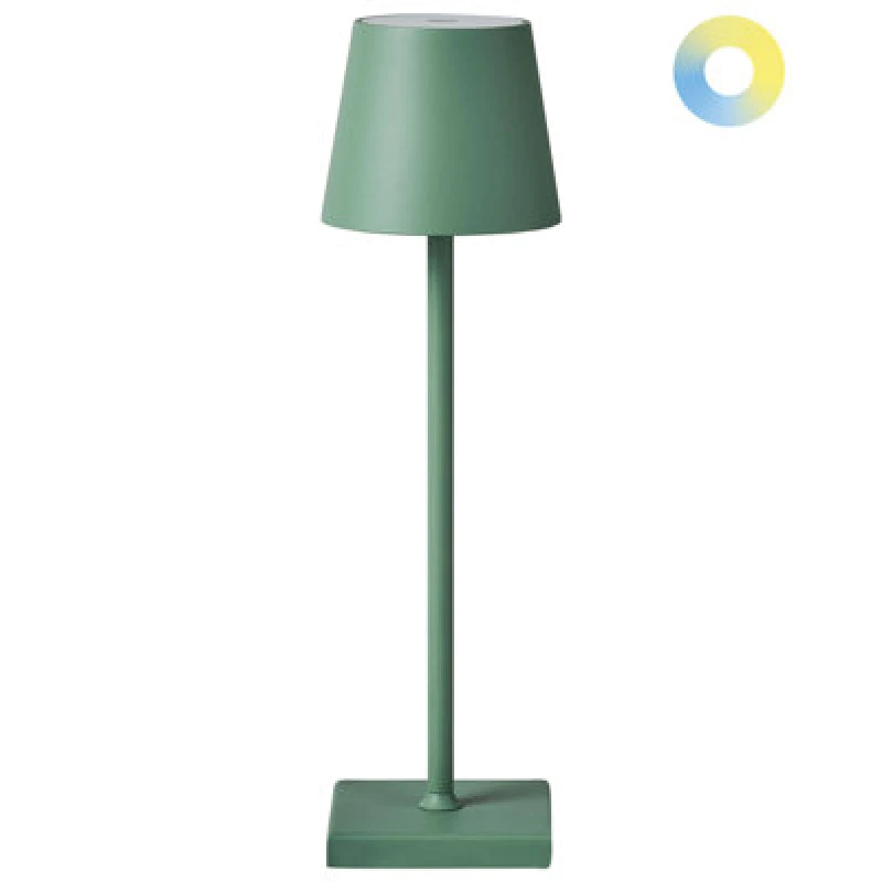 Image of Beliani Wireless LED Table Lamp Baceiro With Dimmer Metal Green