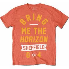 Image of Bring Me The Horizon - Big Text Unisex Small T-Shirt - Orange