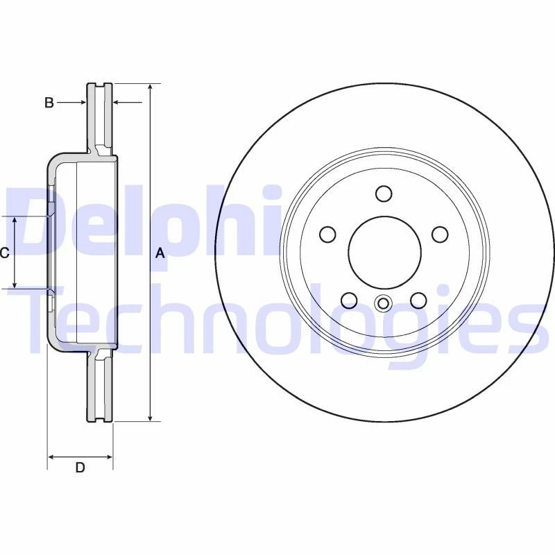 Image of DELPHI Brake disc DELPHI BG9130C