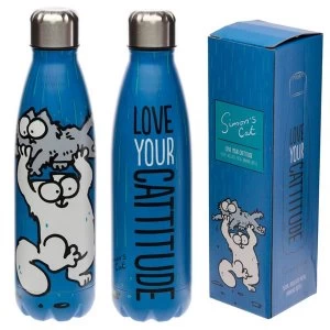 image of Simons Cat Reusable Stainless Steel Hot & Cold Thermal Insulated Drinks Bottle 500ml