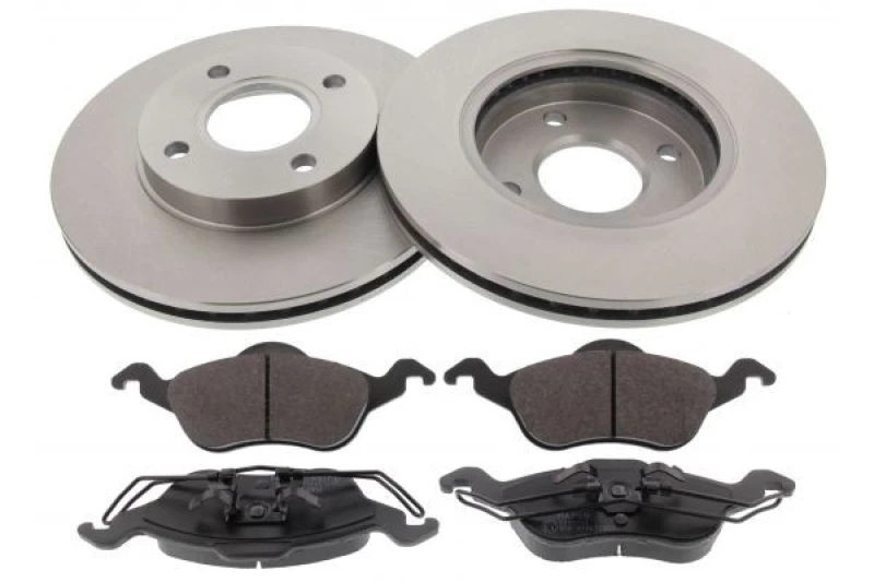 Image of RIDEX 3405B0030 Brake disc and pads set Front Axle, Brake Disc Type: Vented, excl. wear warning contact Brake Set,disc brakes (3405)