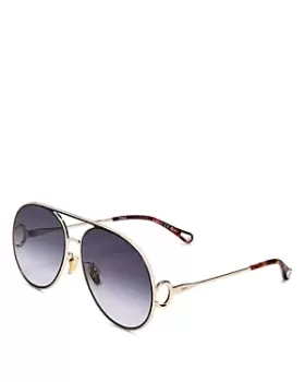 Image of Chloe Aviator Sunglasses, 61mm
