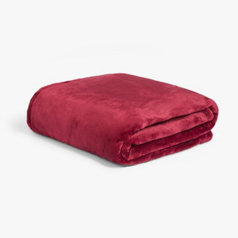 Image of OHS OHS Ultra Soft Flannel Fleece Throw Blanket in Burgundy Size: 120cm x 150cm Burgundy 120cm x 150cm Unisex 5027434227129