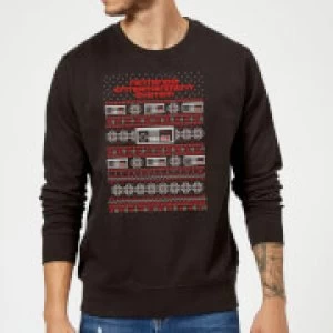 Image of Nintendo NES Pattern Christmas Sweatshirt - Black