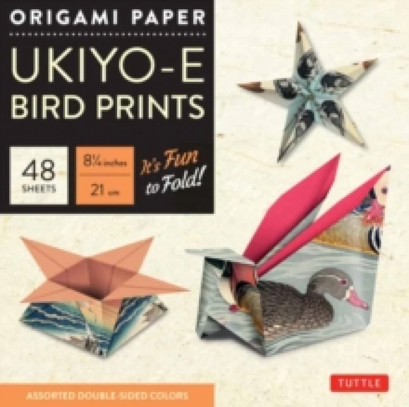 Image of Origami Paper 8 1/4 (21 cm) Ukiyo-e Bird Print 48 Sheets. Notebook / blank book. By Tuttle Studio" Books