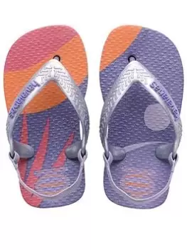 Image of Havaianas GIRLS BABY PaleTTE GLOW FLIP FLOP SANDAL, Lilac, Size 7 Younger