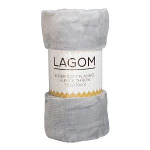 Image of Robert Dyas Gallery Flannel Fleece Throw - Silver