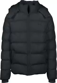 image of Urban Classics Hooded Puffer Jacket, Black, Male, Jackets & Outerwear, TB1807-00007