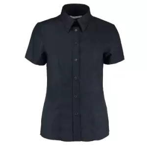 Image of Kustom Kit Ladies Workwear Oxford Short Sleeve Shirt (24) (French Navy)