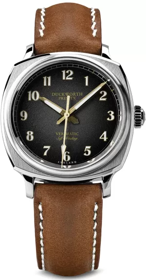 Image of Duckworth Prestex Watch Verimatic Black Fume Brown Leather Limited Edition