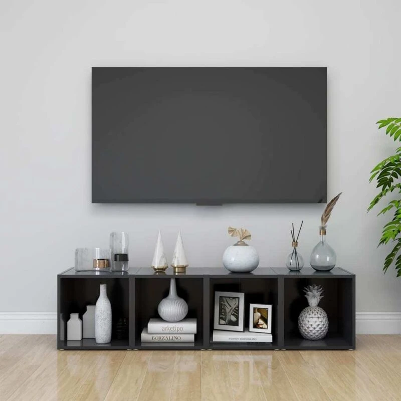 Image of VIDAXL TV Cabinets 4 pcs Grey 37x35x37cm Engineered Wood vidaXL 8720286354148