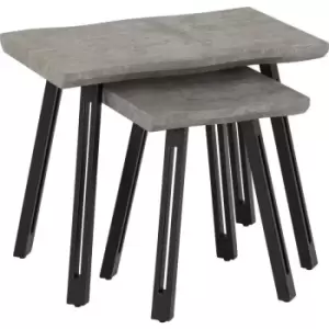 Image of Quebec Nest of Tables Concrete Effect Wave Edge