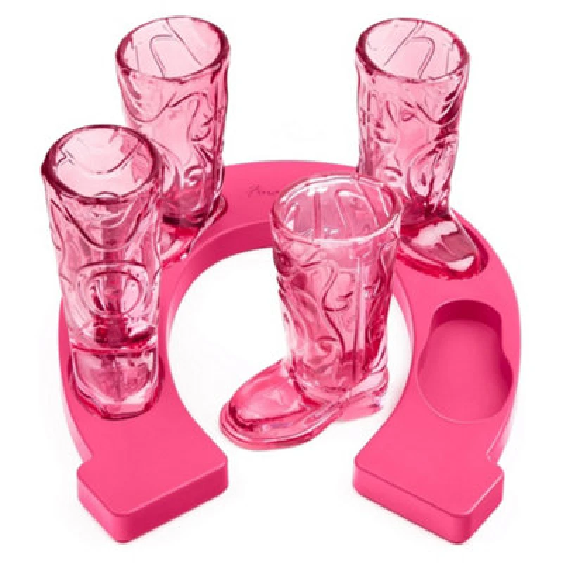 Image of Original Products Final Touch Horseshoe Boot Shot Glass Set - Pink