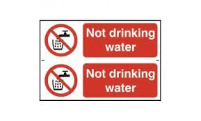 image of ASEC Not Drinking Water 200mm x 300mm PVC Self Adhesive Sign