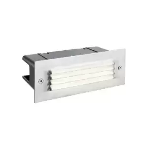 image of Saxby Seina - Integrated LED Outdoor Recessed Wall Light Marine Grade Brushed Stainless Steel, Frosted IP44