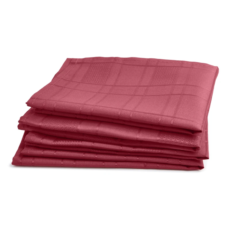 Image of Emma Barclay Jacquard Napkins Soft Polyester Chequers Wine Red unisex ONE SIZE