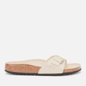 Image of Birkenstock Womens Shiny Python Madrid Slim Fit Single Strap Sandals - Eggshell/Gold - EU 40/UK 7