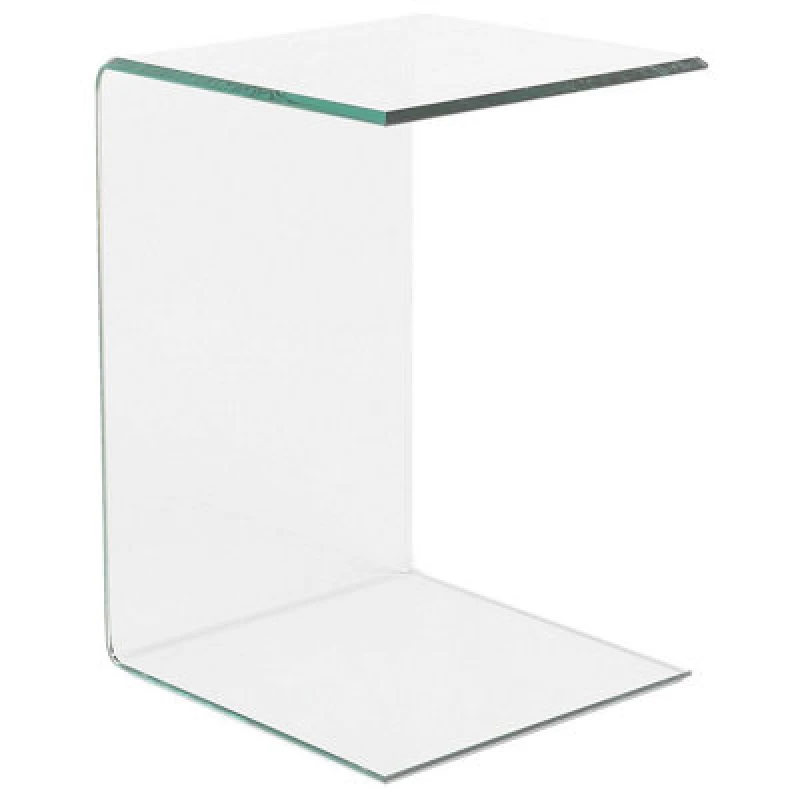 Image of Beliani Side Table Lourdes Tempered Glass Transparent