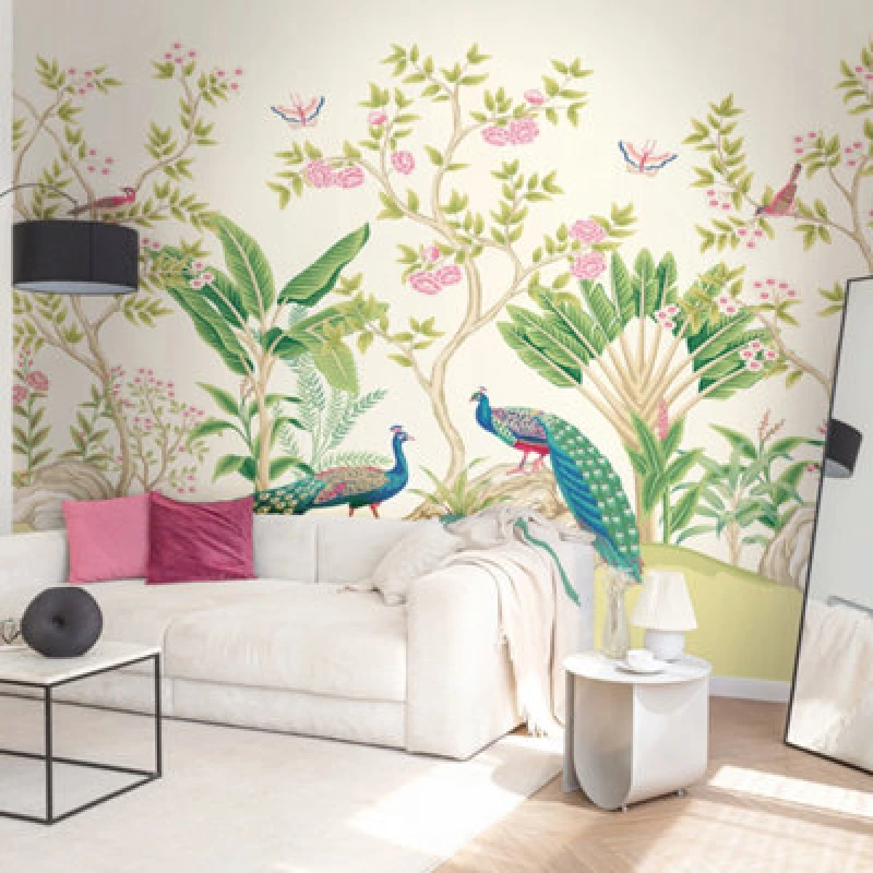 Image of Origin Murals Peacock Garden Matt Smooth Paste The Wall Mural 350Cm Wide X 280Cm High