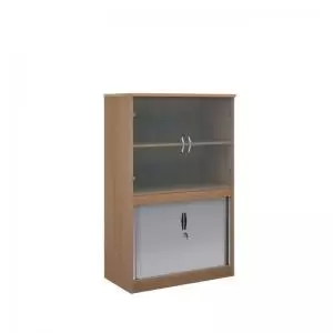 Image of Systems combination unit with tambour doors and glass upper doors
