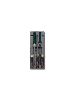 Image of Beta Tools T236 5pc Second Cut File 200mm Set in Hard Tray for Roller Cabs
