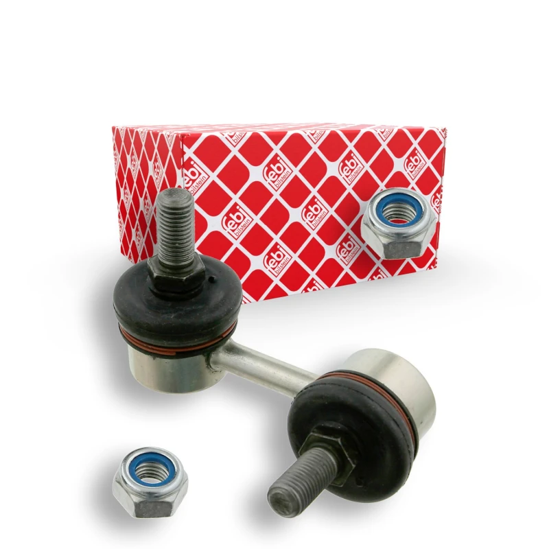 Image of FEBI BILSTEIN 24925 Anti-roll bar link OE Turbo NEW, Front Axle Left Steel Link Stabiliser (3229)