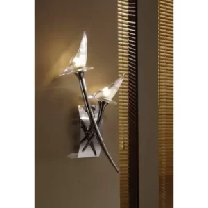 image of Flavia wall light with 2-light switch G9, polished chrome