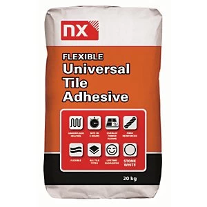 image of Norcros Universal Flexible Tile Adhesive White 20KG