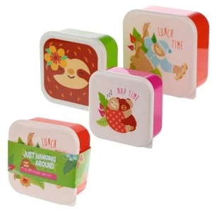 Image of Fun Sloth Design Set of 3 Plastic Lunch Boxes